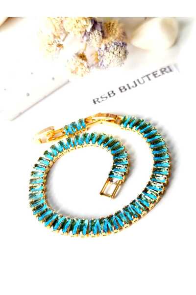 RSB Bijuteri BİLEKLİK SU YOLU 316L KARARMAZ ÇELİK ZİRKON TAŞLI + HEDİYE PAKETİ