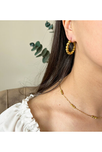 Elf safir tasarım Çelik dorika kolye küpe takım