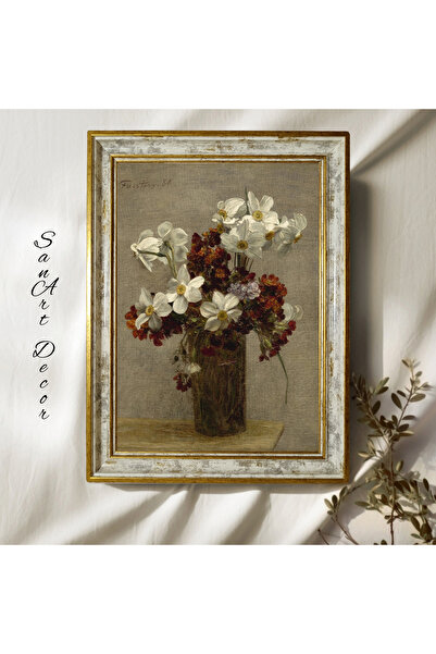 Sanart Pictură vintage cu rame, pictură în ulei, pictură înrămată, decor artistic, pictură, pictură retro