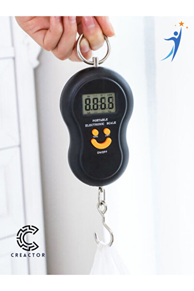 CREACTOR El Kantarı 50 Kg Gülenyüz  Dijital El Terazisi Hassas Tartısı Pil POWER