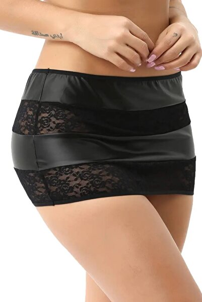 BENİMOLMALI Fusta mini din piele Fusta din piele din tul Fusta scurta Fusta s...