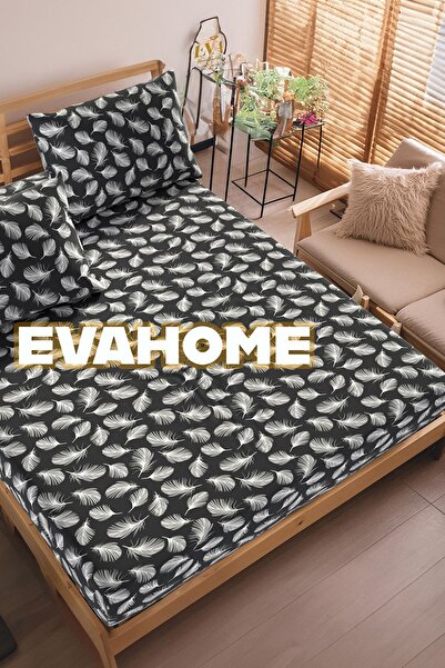 Lorien King Size Feather Patterned Elastic Sheet Set - Single/Pair