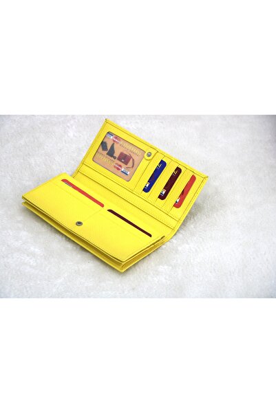 Canpellini Hakiki Deri Çift Bölmeli Lüx Kadın Cüzdanı 19x9