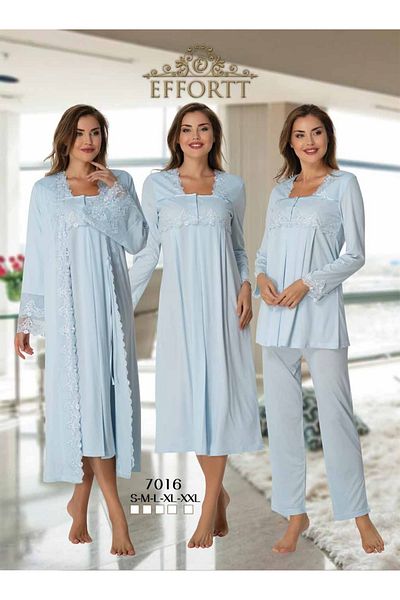 Effortt Set de lenjerie de dormit pentru maternitate Venera Effort - Set de lenjerie de noapte din 4 piese cu detaliu elegant din dantela