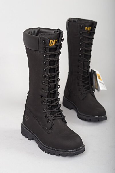 Caterpillar 015Z101214 CLOVIS HI جزمة / حذاء نسائي أسود من جلد نوبوك