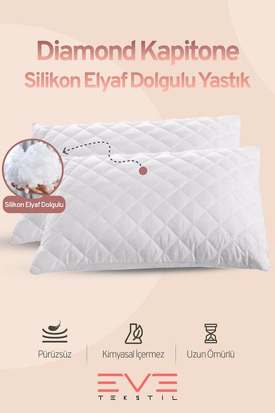 Eve Tekstil 4 Pieces Diamond Quality Quilted Pillow 50*70 Cm 800 gr