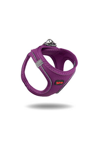 Tailpetz Kedi Köpek Air-Mesh Göğüs Tasması ve Gezdirme Sevk Kayışı Seti 2Sİ1 ARADA Mor