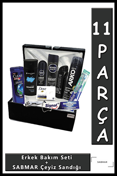 NIVEA Damat Bohçası Nişan Bohçası Erkek Bakım Seti Erkek Bohça Damat Çeyiz Sandığı Siyah 2022055ts