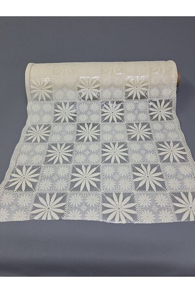 Başak Ev Tekstili Culoarea crem PVC Trim Lace Runner - Acoperire pentru rafturi și dulapuri