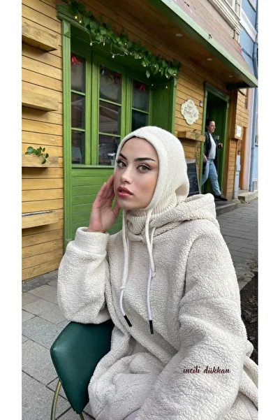 incili dükkan Cream Balaklava Knitwear Headboard