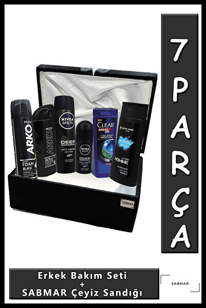 Pierre Cardin Damat Çeyiz Sandığı - Erkek Bakım Seti Damat Bohçası Nişan Bohç...