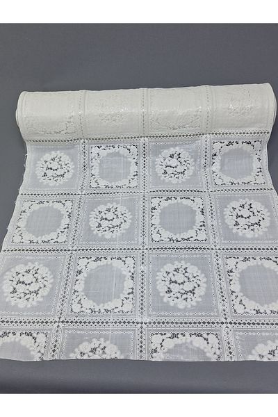 Başak Ev Tekstili Raft și dulap din dantelă cu cuburi din PVC alb