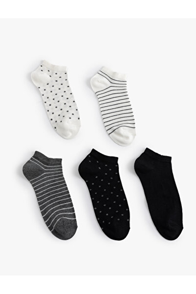 Koton Комплект от 5 цветни чорапи с геометрични мотиви