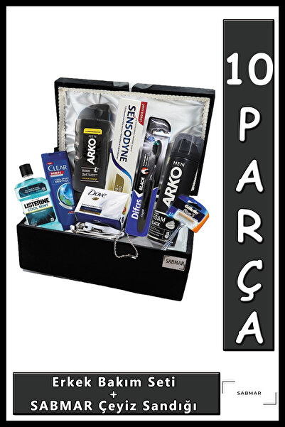 Arko Men Damat Bohçası Erkek Bakım Seti Çeyiz Nişan Bohça Seti Sabmar Çeyiz S...