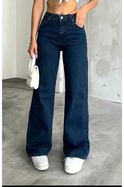 Ramrod Camelia 90S Blue Lycra - volné Palazzo Jeans s vysokým pasem