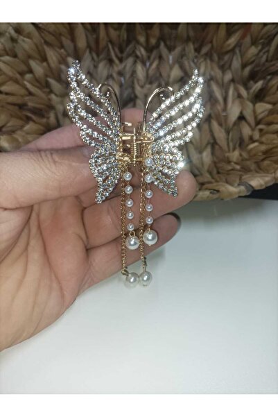 JHTshop مشبك معدني كبير الحجم على شكل فراشة من حجر الكريستال للموسم الجديد لل...