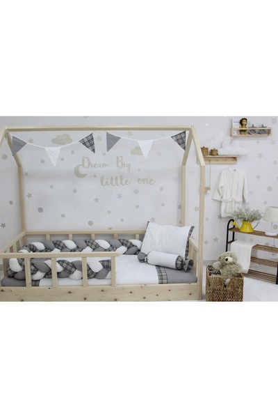 Bibaby Gray Plaid Montessori Sleep Set - 69121