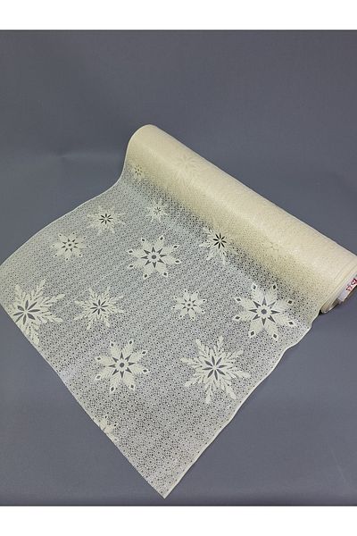 Başak Ev Tekstili Culoarea crem PVC Trim Lace Runner - Acoperire pentru rafturi și dulapuri