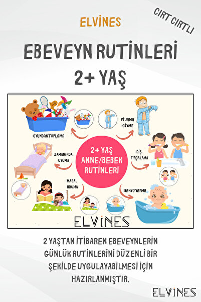 ELVİNES لوحة روتينية للأطفال بعمر 2+ سنوات - 14.8 × 21 سم مع شريط فيلكرو