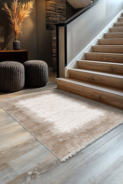 BigArts Home Dekoratif Modern Vintage Retro Tasarım Kaydırmaz Taban Bej Renkl...