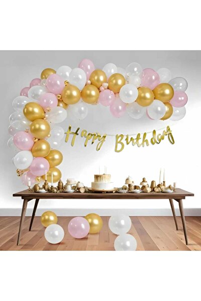 DÜVENCİ TİCARET ΣΕΤ ΜΠΑΛΟΝΙΩΝ ΓΙΑ ΠΑΡΤΙ ΓΕΝΕΘΛΙΩΝ ΡΟΖ ΧΡΥΣΟ ΛΕΥΚΟ