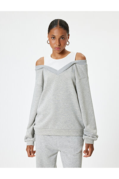 Koton Γυναικείο φούτερ Melange Grey - 5WAL10275IK