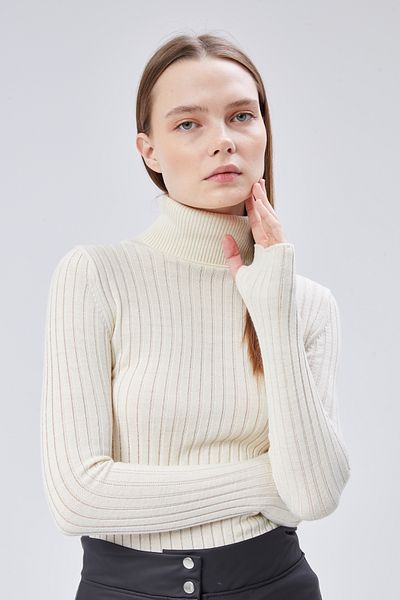 MA ananas Women's Turtleneck Finger Snap Sweater