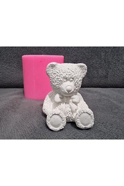 morlalem m 3 Boyutlu 4,8cm Ayıcık 3d Ayı Silikon Kalıp K-1181, Taş Tozu Polyester Sabun Alçı Mum Kalıbı