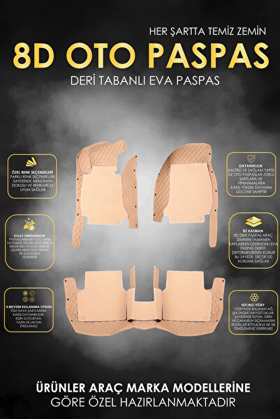 stiloto TOYOTA COROLLA HİBRİT (2019-2023) UYUMLU DERİ 8D HAVUZLU TAM SET OTO ...