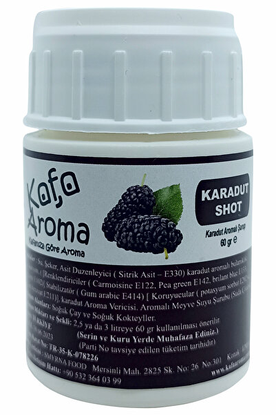 Kafa Aroma Karadut Aromalı Kokteyl Şurubu - Punch Yapım Kiti - Karadut Shot ( 3 Litre Içecek Yapımı ) 60 gr