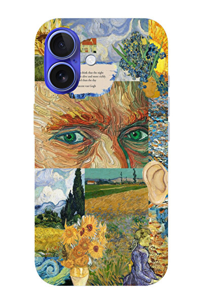 moonset Iphone 16 Uyumlu Van Gogh Tasarımlı Baskılı Şeffaf Telefon Kılıfı