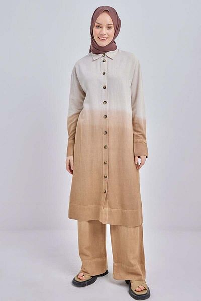 ALLDAY Mink-Gradient Linen Pants Suit