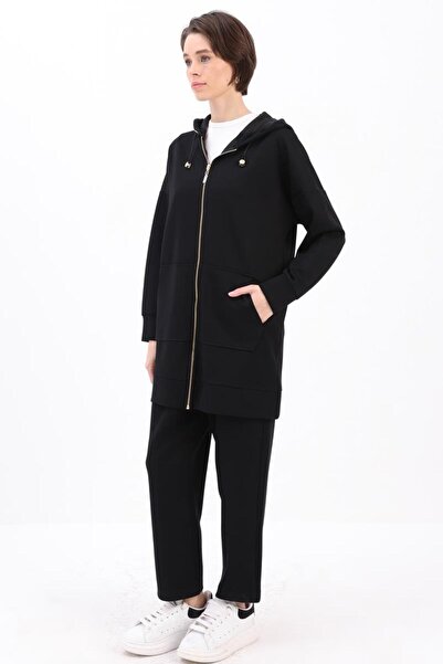 ALLDAY Siyah-Kanguru Cepli Eşofman Takımı