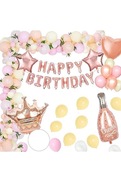 DÜVENCİ TİCARET SET DE BALONI DIN FOIL DE LAZUL ROZ KING CROWNED LAZUL DE LAZUL