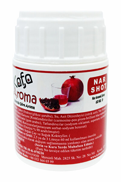 Kafa Aroma Nar Aromalı Kokteyl Şurubu - Punch Yapım Kiti - Nar Shot (3 Litre ...