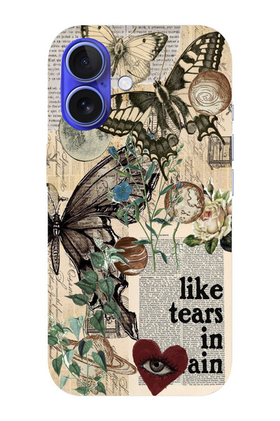 moonset Iphone 16 Uyumlu Like Tears Tasarımlı Baskılı Şeffaf Telefon Kılıfı