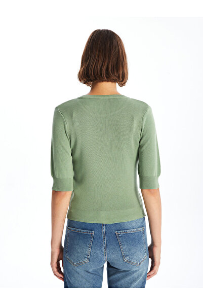 LC Waikiki Women's Knit Sweater - Lcw, Crew Neck, Short Sleeve