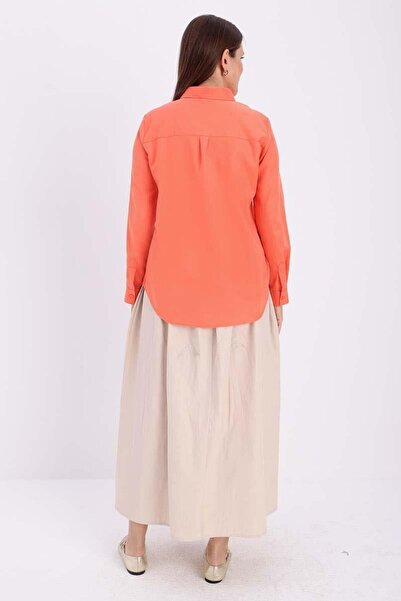 ALLDAY Turuncu-Pamuklu Gizli Patlı Gömlek
