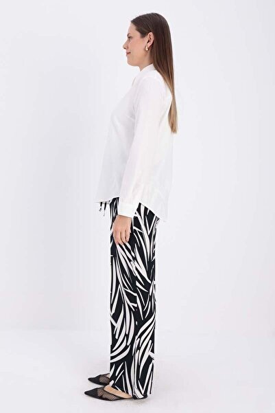 ALLDAY Ekru-Pamuklu Gizli Patlı Gömlek