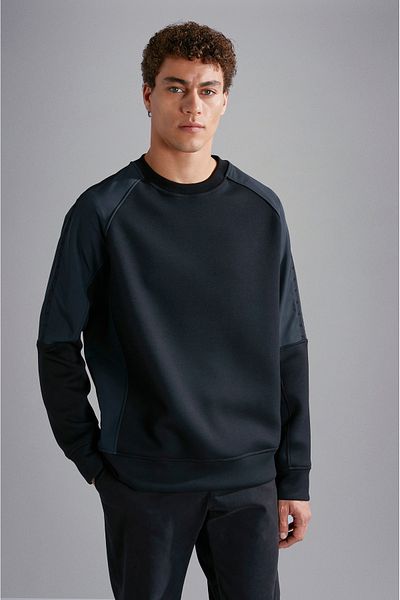 PAUL&SHARK Men's Regular Fit Crew Neck Long Sleeve Cotton Black Sweatshirt 14311807 -011