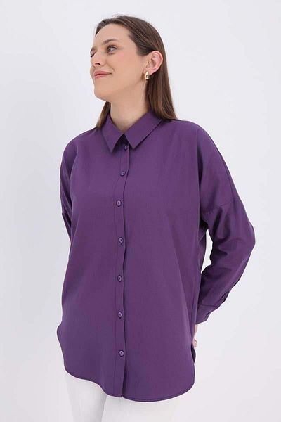 ALLDAY Purple-Oversize Basic Shirt
