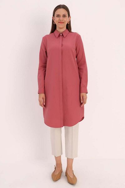 ALLDAY Rose-Hidden Placket Shirt Tunic