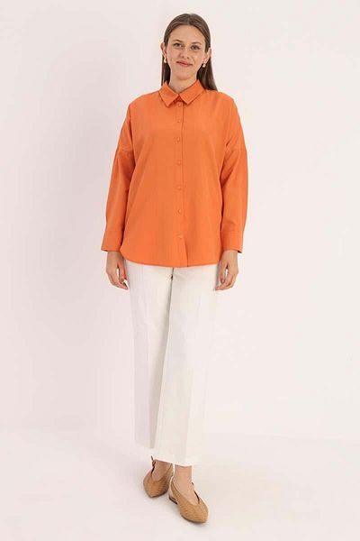 ALLDAY Orange-Oversize Basic Shirt