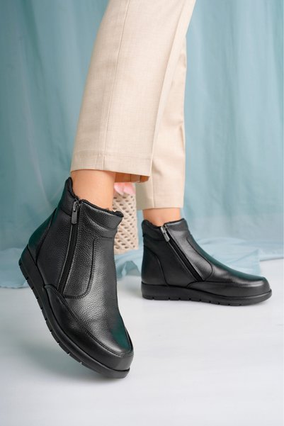 Prestij Genuine Leather Black Women's Boots