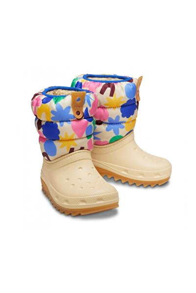 Crocs Neopuff Geo Shapes Classic Boot t Kids Boots - Beige / Multi