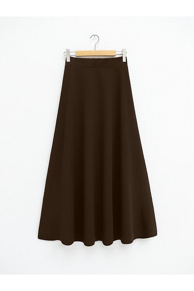 Modamorfo Kaffeefarbener, importierter Lycra-Kreppkilo-Glockenrock