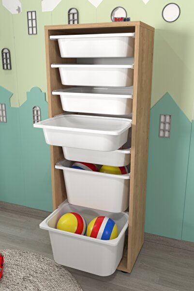 Bofigo 7 Basket Cabinet Multi-Purpose Cabinet Toy Cabinet Pera Sapphire Oak
