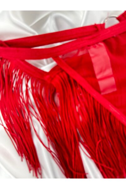 FASİON Kırmızı Püsküllü Tanga