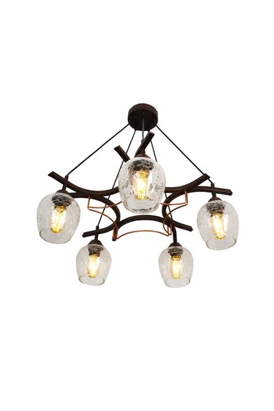 Taşcan Aydınlatma Ring 5 Li Kahverengi Avize -(106-çatlak)