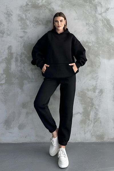 BayBayan Ανδρικό Basic Oversize Σετ φόρμας με 3 κλωστές